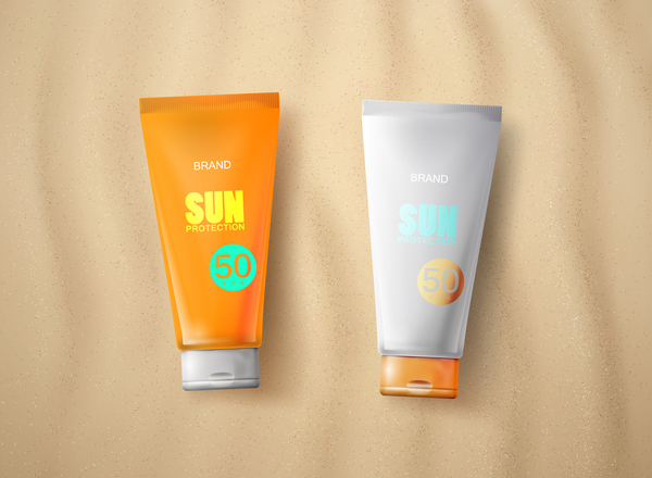 Sun potection cosmetics advertising poster vector 02