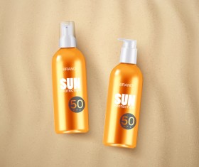 Sun potection cosmetics advertising poster vector 03