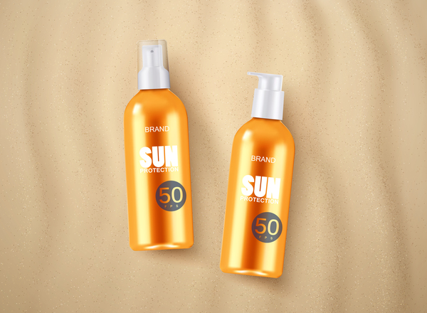 Sun potection cosmetics advertising poster vector 03