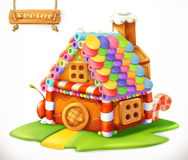 Sweet house 3d vector