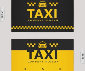 Taxi business card yellow with black color vector template 03