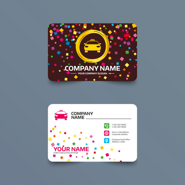 Taxi company business card design vector