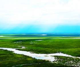 The beautiful river on the prairie Stock Photo