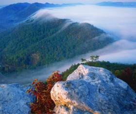 The clouds over the mountain scenery Stock Photo
