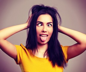 The cross eyed woman Stock Photo