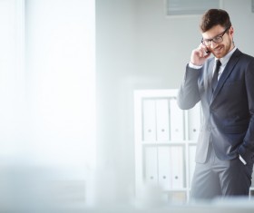 The man who answered the phone Stock Photo