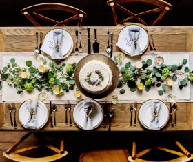 The place of the table ware Stock Photo