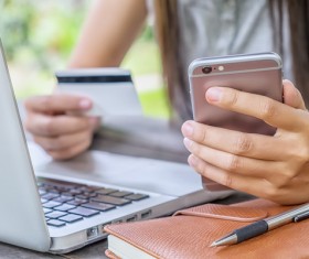 Use smartphone online payment Stock Photo 02