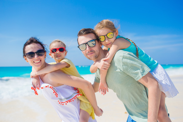 Vacation happy family Stock Photo