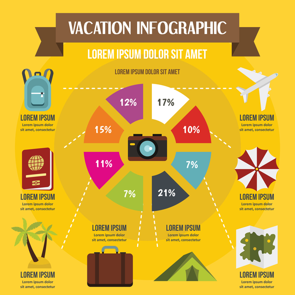 Vacation infographic design vector