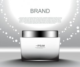 Vector cosmetic ads day cream with template on sun light background vector