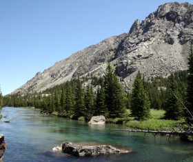 Weird rugged mountains and rivers Stock Photo