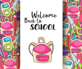 Welcome back to school background vector 01