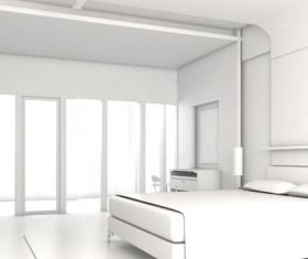 White bedroom Stock Photo