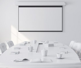White office space meeting room table Stock Photo 03