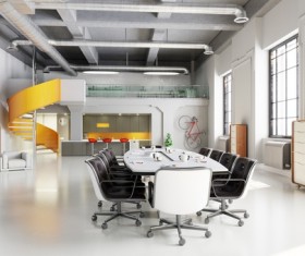 White office space meeting room table Stock Photo 05