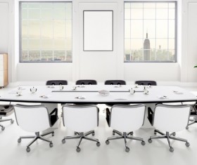 White office space meeting room table Stock Photo 11