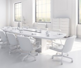 White office space meeting room table Stock Photo 12