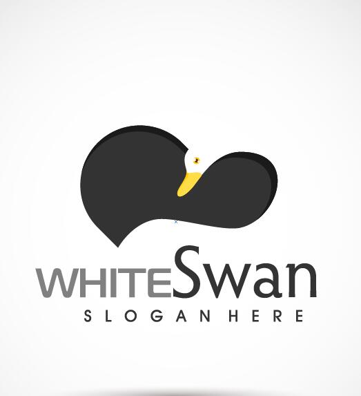 White swan logo vector