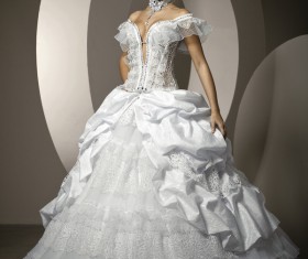 White wedding dress bride Stock Photo