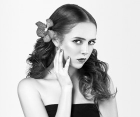 Woman Black and White Portrait Stock Photo 02