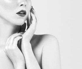 Woman Black and White Portrait Stock Photo 04