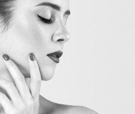 Woman Black and White Portrait Stock Photo 06