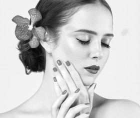 Woman Black and White Portrait Stock Photo 08