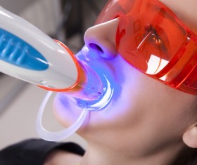 Woman doing dental care Stock Photo 01