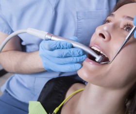 Woman doing dental care Stock Photo 05