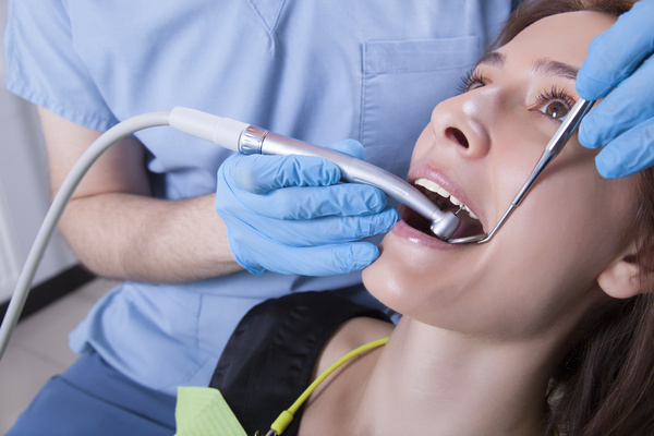 Woman doing dental care Stock Photo 05