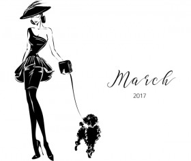 Woman fashion styles illustration vector material 04