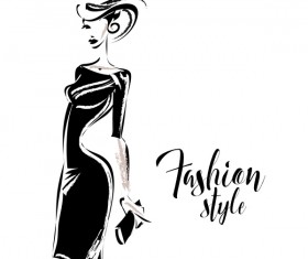 Woman fashion styles illustration vector material 05
