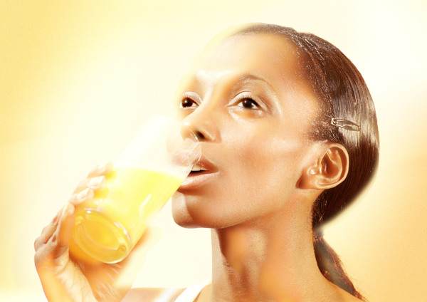 Women drink fruit juice Stock Photo 01