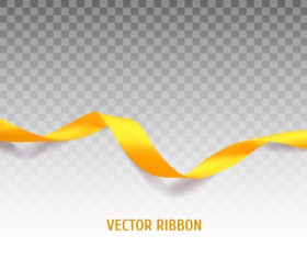 Yellow ribbon colored illustration vector