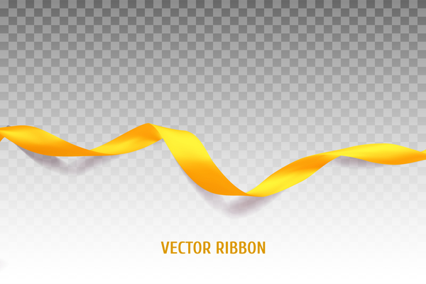 Yellow ribbon colored illustration vector