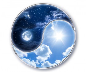 Yin and yang diagram Stock Photo