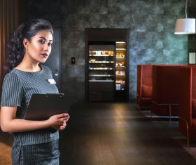Young woman hotel administrator Stock Photo 01