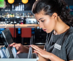 Young woman hotel administrator Stock Photo 03