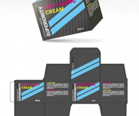 anti aging cream packaging box vector template 02