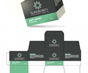 anti aging cream packaging box vector template 03