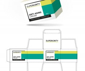 anti aging cream packaging box vector template 04