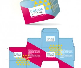 anti aging cream packaging box vector template 05