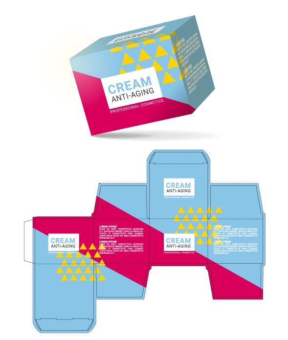 anti aging cream packaging box vector template 05