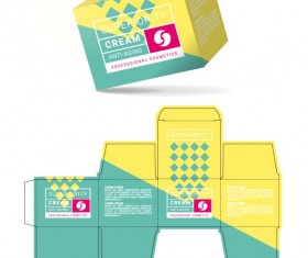 anti aging cream packaging box vector template 06