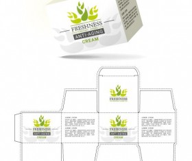 anti aging cream packaging box vector template 07