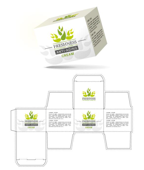 anti aging cream packaging box vector template 07
