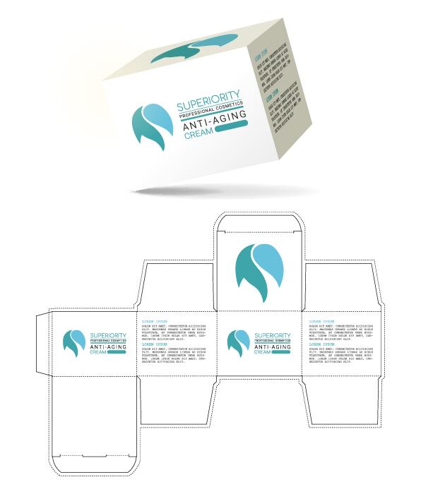 anti aging cream packaging box vector template 08
