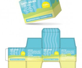 anti aging cream packaging box vector template 09