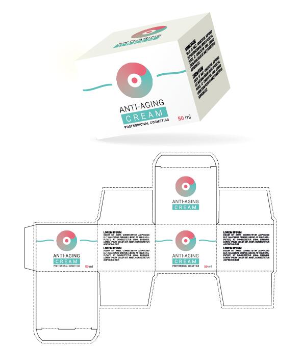anti aging cream packaging box vector template 10